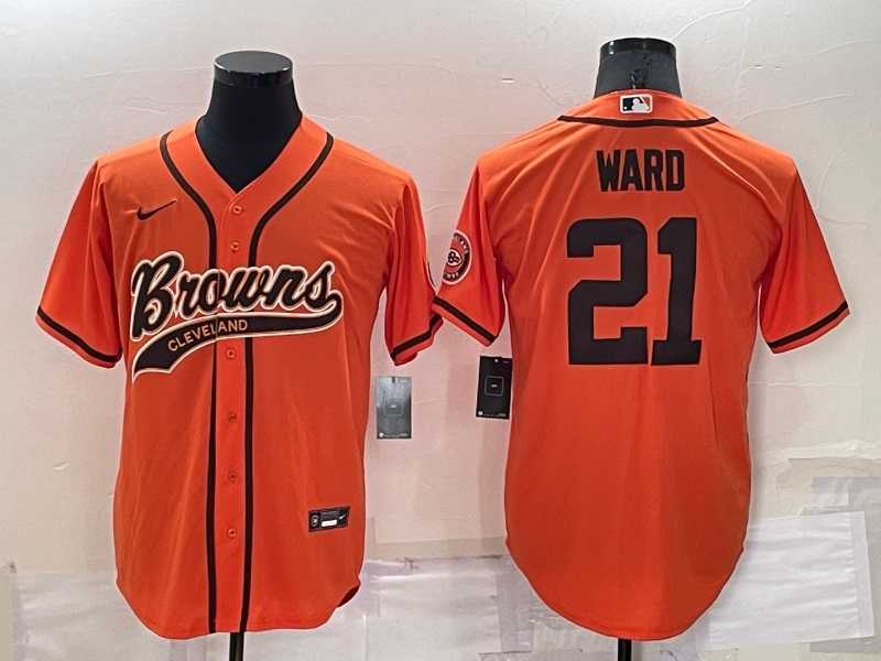 Cleveland Browns 21 Denzel Ward Orange Men's Stitched Cool Base Nike Baseball Jersey,We sell and wholesale Cleveland Browns 21 Denzel Ward Orange Men's Stitched Cool Base Nike Baseball Jersey on line form chian!